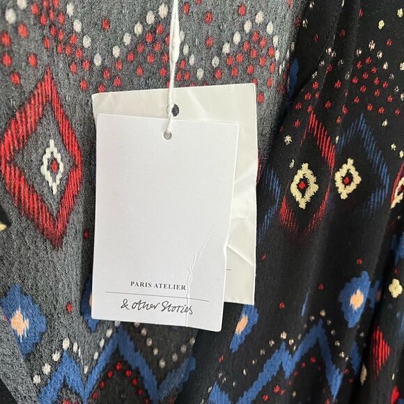 & Other Stories Ikat Printed Button Down Blouse 0 New with minor defect - Picture 6 of 9